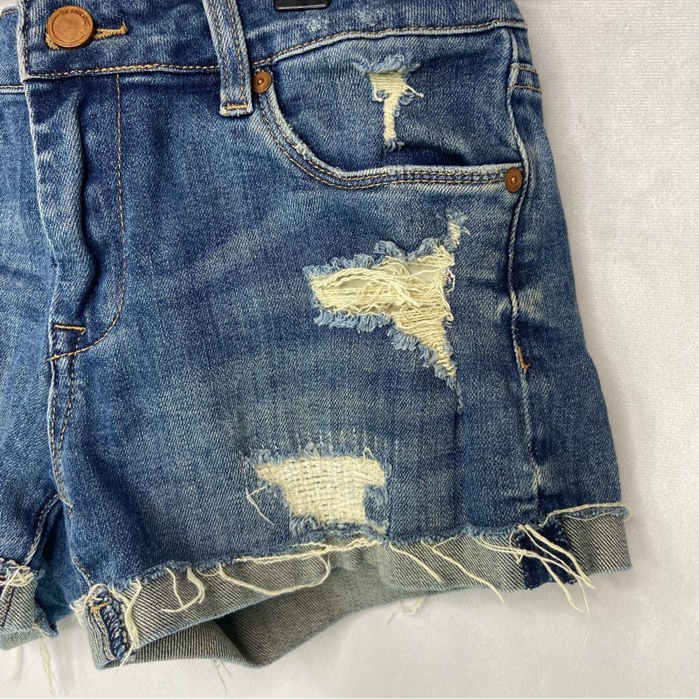 Blank NYC Blue Distressed‎ Jean Shorts - Picture 3 of 4